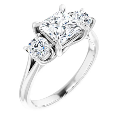 Princess Accent Engagement Ring