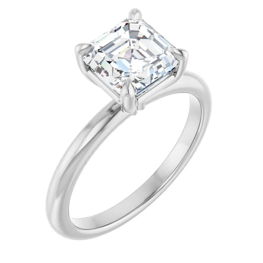Asscher Solitaire Engagement Ring