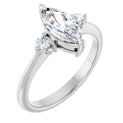 Marquise Accent Engagement Ring