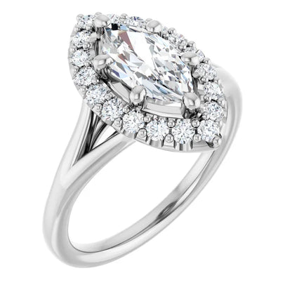 Marquise Halo Style Engagement Ring