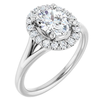 Oval Halo Style Engagement Ring
