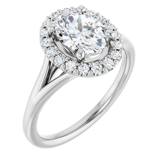 Oval Halo Style Engagement Ring