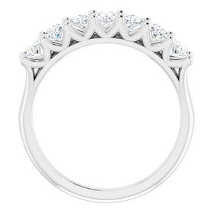 Seven Stone Oval Cut Moissanite Anniversary Band