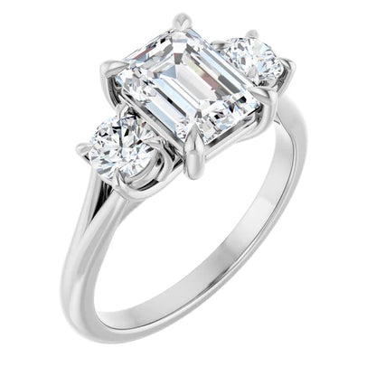 Emerald Accent Engagement Ring