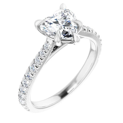 Heart Claw Set Style Engagement Ring