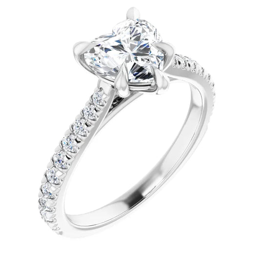Heart Claw Set Style Engagement Ring