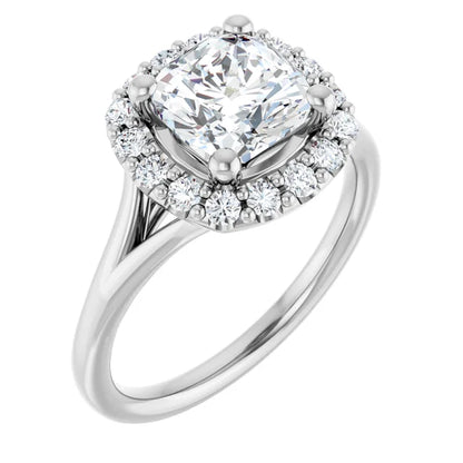Cushion Halo Style Engagement Ring