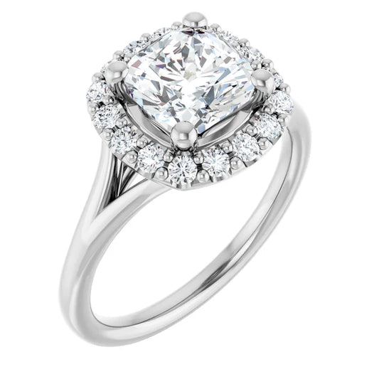Cushion Halo Style Engagement Ring