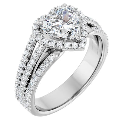 Heart Halo Style Engagement Ring