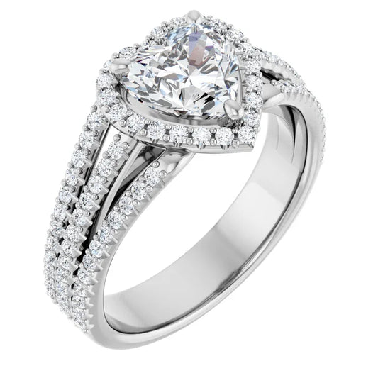 Heart Halo Style Engagement Ring