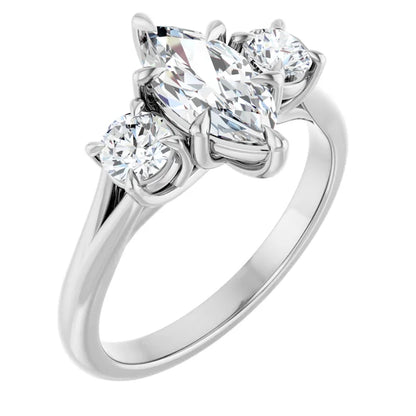 Marquise Accent Engagement Ring