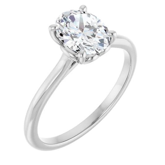 Four Claw Oval Solitaire Engagement Ring