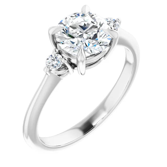 Round Brilliant Accent Engagement Ring