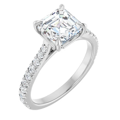 Asscher Claw Set Style Engagement Ring