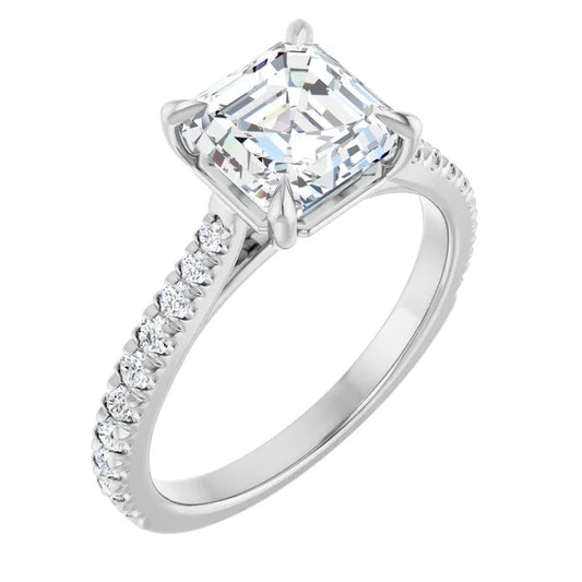 Asscher Claw Set Style Engagement Ring