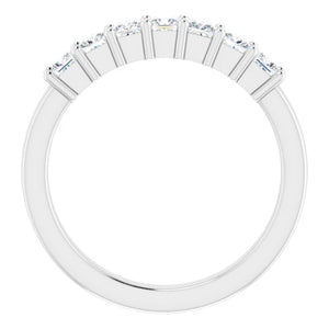 Seven Stone Princess Cut Moissanite Anniversary Band