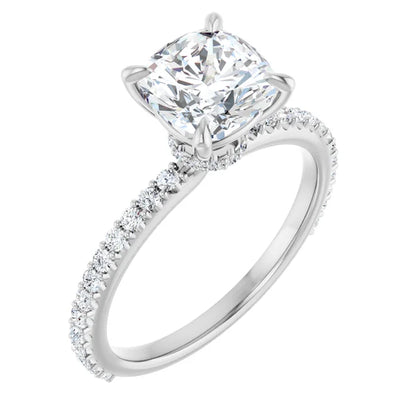Cushion Claw Set Style Engagement Ring