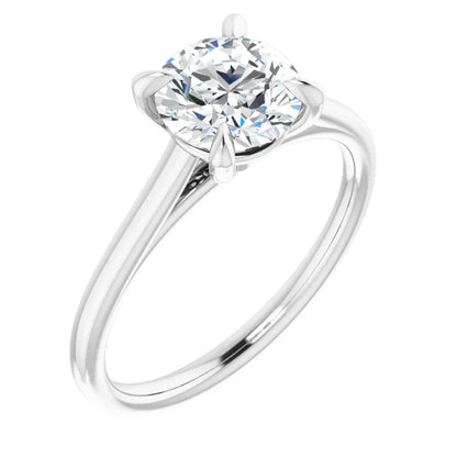 Four Claw Round Brilliant Solitaire Engagement Ring