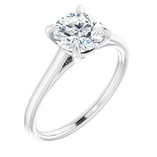 Four Claw Round Brilliant Solitaire Engagement Ring
