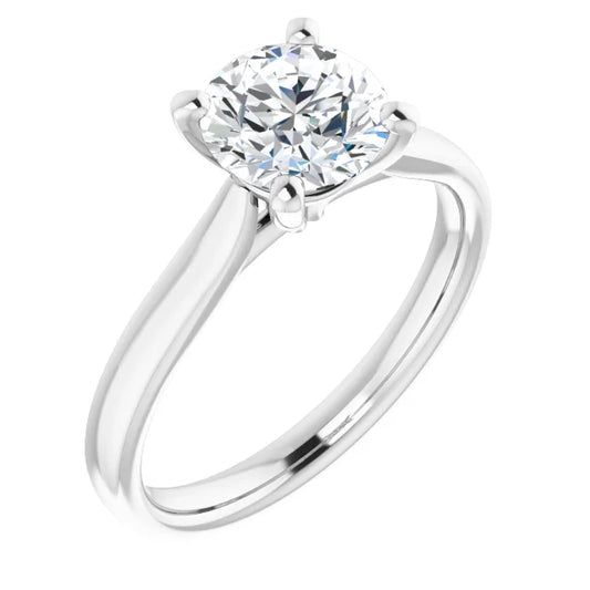 Four Claw Round Brilliant Solitaire Engagement Ring