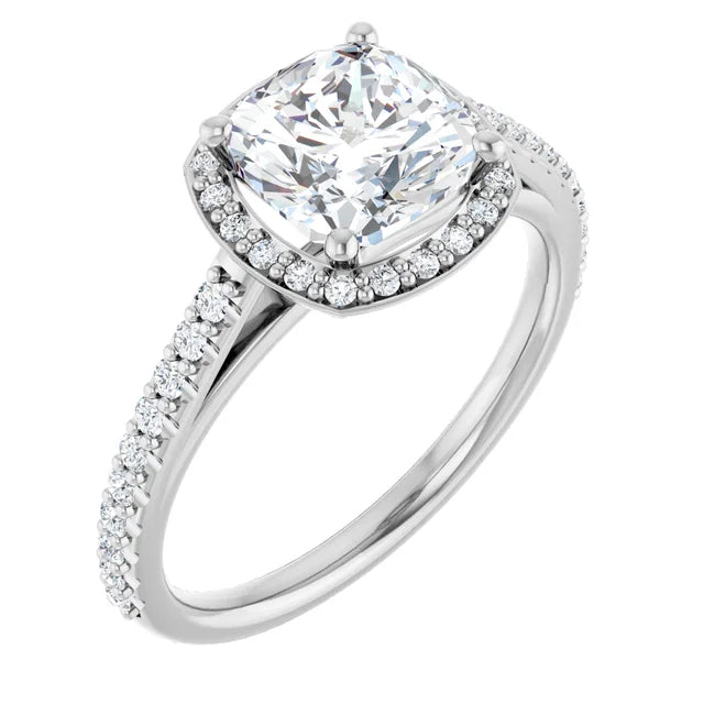 Cushion Halo Style Engagement Ring