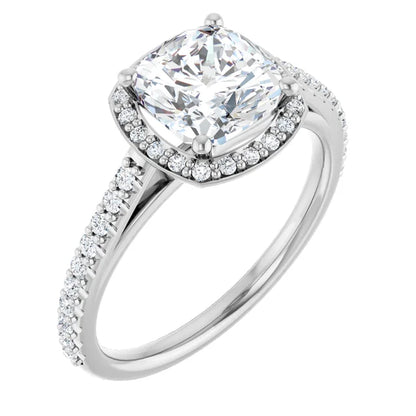 Cushion Halo Style Engagement Ring