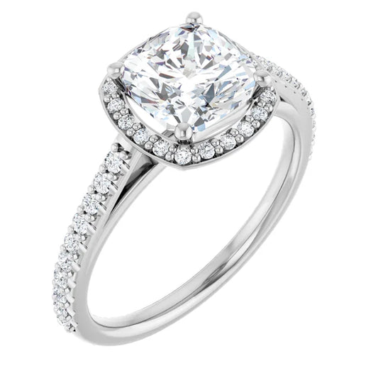 Cushion Halo Style Engagement Ring
