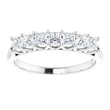 Seven Stone Princess Cut Moissanite Anniversary Band
