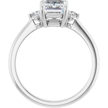 Emerald Accent Engagement Ring