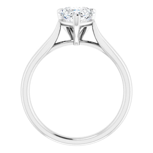 Heart White Gold Solitaire Moissanite Engagement Ring