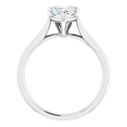 Heart White Gold Solitaire Moissanite Engagement Ring