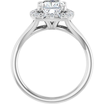 Cushion Halo Style Engagement Ring