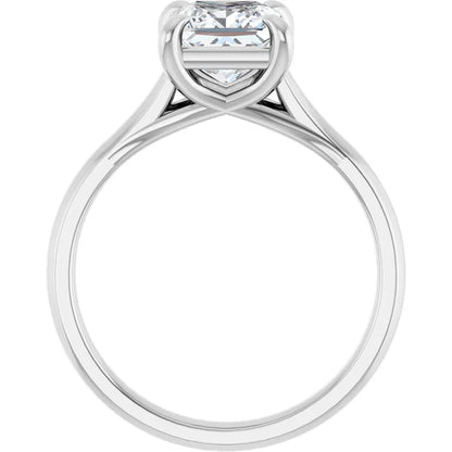 Four Claw Princess Solitaire Engagement Ring
