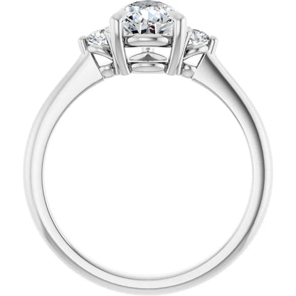 Pear Accent Engagement Ring