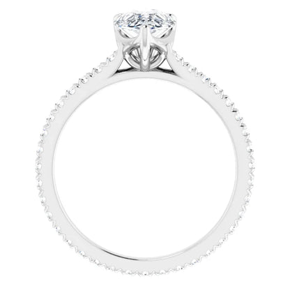 Pear Claw Set Eternity Style Engagement Ring