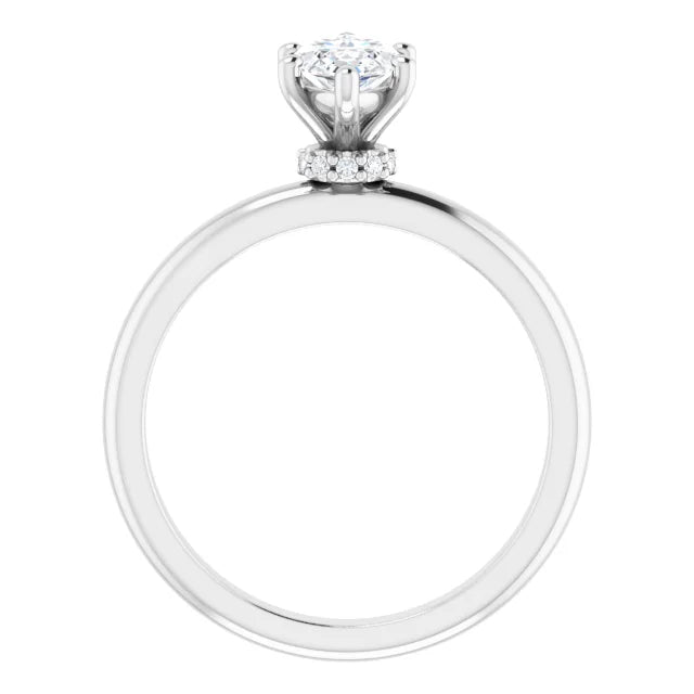 Marquise White Gold Solitaire Moissanite Engagement Ring