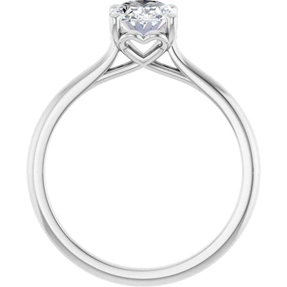 Four Claw Oval Solitaire Engagement Ring