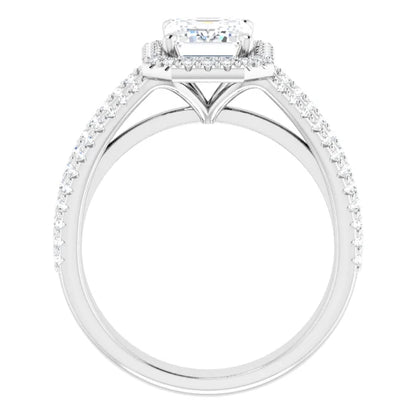 Emerald Halo Style Engagement Ring