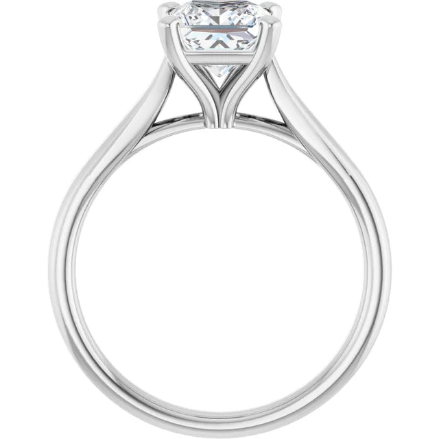 Four Claw Princess Solitaire Engagement Ring