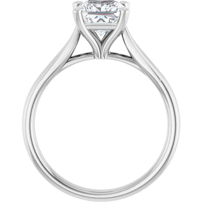Four Claw Princess Solitaire Engagement Ring