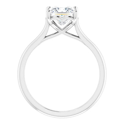 Four Claw Princess Solitaire Engagement Ring