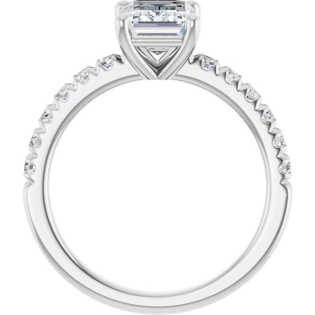 Emerald Four Claw Set Style Engagement Ring