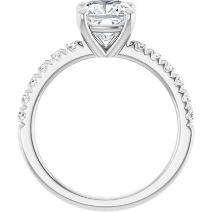 Cushion Four Claw Set Style Engagement Ring