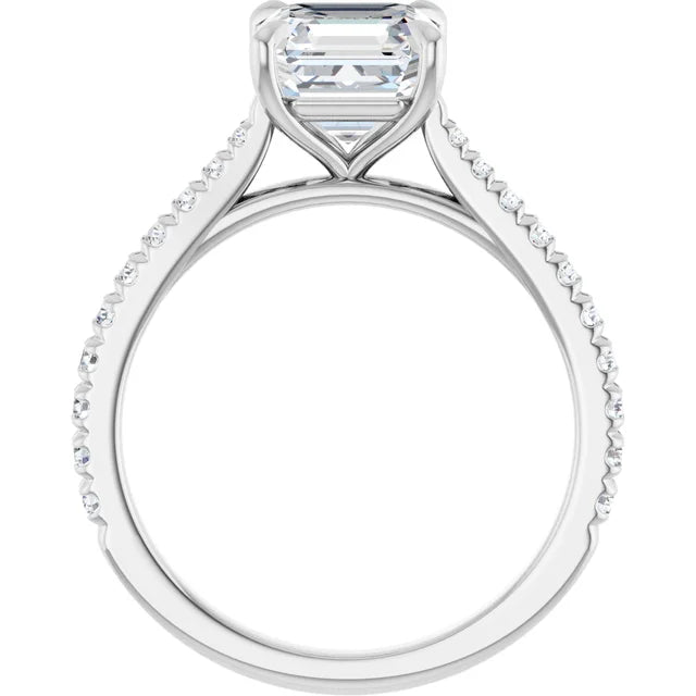 Asscher Claw Set Style Engagement Ring