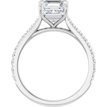 Asscher Claw Set Style Engagement Ring