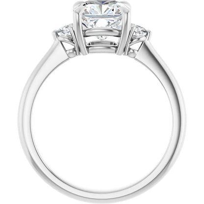 Cushion Accent Engagement Ring