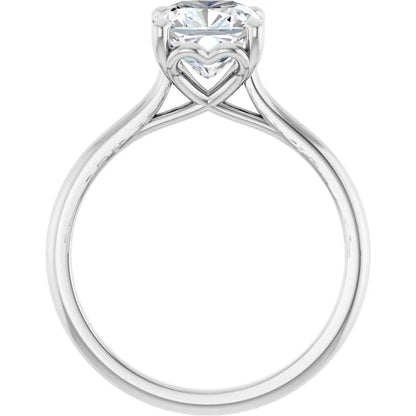 Four Claw Cushion Solitaire Engagement Ring