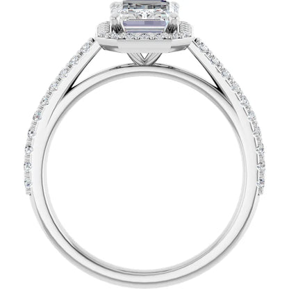 Emerald Halo Style Engagement Ring