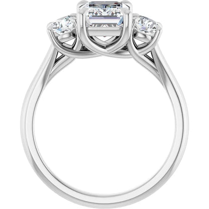 Emerald Accent Engagement Ring
