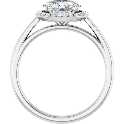 Oval East West Halo Style Engagement Ring